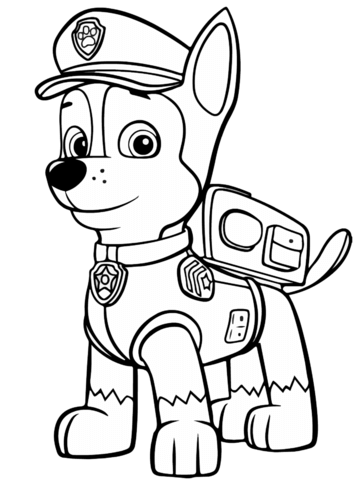 Paw Patrol Chase Coloring Page